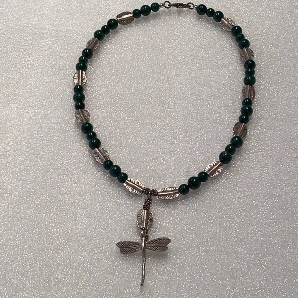 Malachite and Thai Silver Necklace